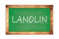 LANOLIN text written on green school board Royalty Free Stock Photo