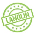 LANOLIN text written on green vintage stamp Royalty Free Stock Photo