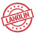 LANOLIN text written on red vintage stamp Royalty Free Stock Photo