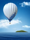 Lanscape with an air balloon Royalty Free Stock Photo