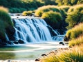 Coastal marshes Capture the motion of the waterfall with a slow shutter speed Soft made with generative ai