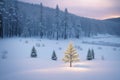 Snowy trees Get up close to the snowflakes for a macro shot Soft made with generative ai