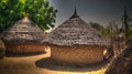 Lanscape with Mataya village of sara tribe people, Guera, Chad