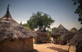 Lanscape with Mataya village of sara tribe people, Guera, Chad Royalty Free Stock Photo