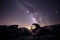 Milky Way Galaxy Over the Desert Royalty Free Stock Photo