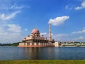 Lanscape view of famoust mosque known as Masjid Putra. Islamic architecture Concept