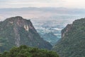 Lanscape view town of Mae Sai district looking from viewpoint Doi Pha Mee or Bear mountain Mae Sai