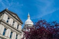 Lansing MI - May 6, 2023: Capital Building for the State of Michigan in springtime