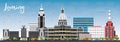 Lansing Michigan City Skyline with Color Buildings and Blue Sky Royalty Free Stock Photo
