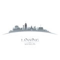 Lansing Michigan city silhouette white background Royalty Free Stock Photo