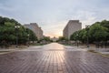 Lansing Michigan supreme court at sunset with a reflection through the city Royalty Free Stock Photo