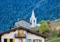 Lanslevillard with St. Michaels Church in the Provence Alpes, France Royalty Free Stock Photo