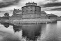 Lansskrona citadell bw in skane sweden Royalty Free Stock Photo