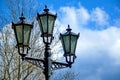 Lantern against the spring sky Royalty Free Stock Photo