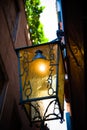 Lantern in an alley of Venice