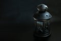 Lantern on black background,blank for muslim ramadan greeting card