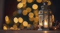 Lantern Candle banner with rich bokeh background