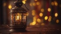 Lantern Candle banner with rich bokeh background