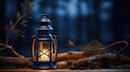 Lantern candle glass light background holiday lamp flame dark decorative night Royalty Free Stock Photo