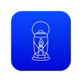 Lantern candle icon blue vector