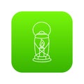 Lantern candle icon green vector