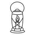 Lantern candle icon, outline style