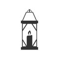 A lantern with a candle vector icon