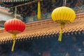 Chinese lantern in Chinese temple in Hong Kong, China Royalty Free Stock Photo