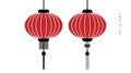 Lantern Chinese vector icon. Set of lamp red hanging isolated on white background. Design elements for Lantern festival. Royalty Free Stock Photo