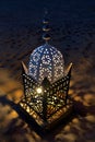 The lantern at the desert camp at night in Sahara Desert, Morocco