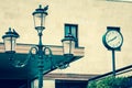 Lantern on the facade of old italian house. Venice