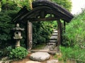 Japanese garden gate Royalty Free Stock Photo