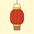 Lantern icon, Chinese or Japanese red lantern