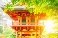 Lantern in Japanese Tea Garden at sunset in the Golden Gate Park, San Francisco Royalty Free Stock Photo