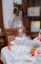 Made from a pearl for a wedding . Lantern kerosene oil Lamp