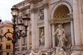 Lantern near the Trevi Fountain in Rome, Italy Royalty Free Stock Photo