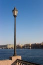 The lantern over embankment of the rive Neva Royalty Free Stock Photo