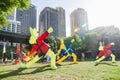 Lantern rabbit figures as a Chinese zodiac sign set up for Chinese lunar new year festival in a park in Sydney, Australia