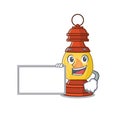Lantern Scroll with board cartoon mascot design style
