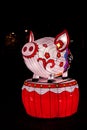 Lantern in the shape of a symbol of the year - Pig. Chinese zodiac animals. Royalty Free Stock Photo