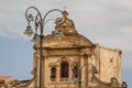 Lantern of the square in front of Baroque church in Ragusa