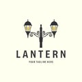 lantern with vintage style logo vector illustration template design, street lamp logo graphic design Royalty Free Stock Photo