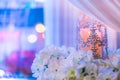 lanterns with candle in wedding stage decoration . Royalty Free Stock Photo