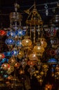 Lanterns at dark shop at turkish bazar