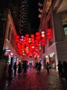 Lanterns decorate in celebration of the traditional Mid-Autumn Festival, Lee Tung Avenue (LTA) Wan chai Hong Kong