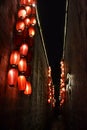 The lanterns hanging in the alley of the scenic Jinli Ancient St Royalty Free Stock Photo