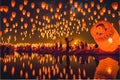 Lanterns illuminating the nights sky