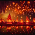 Lanterns illuminating the nights sky