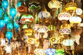 Lanterns on istanbul grand bazaar, colorful background