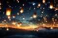 lanterns in the night sky